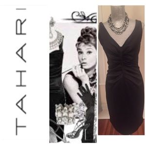Tahari Black Satin Dress